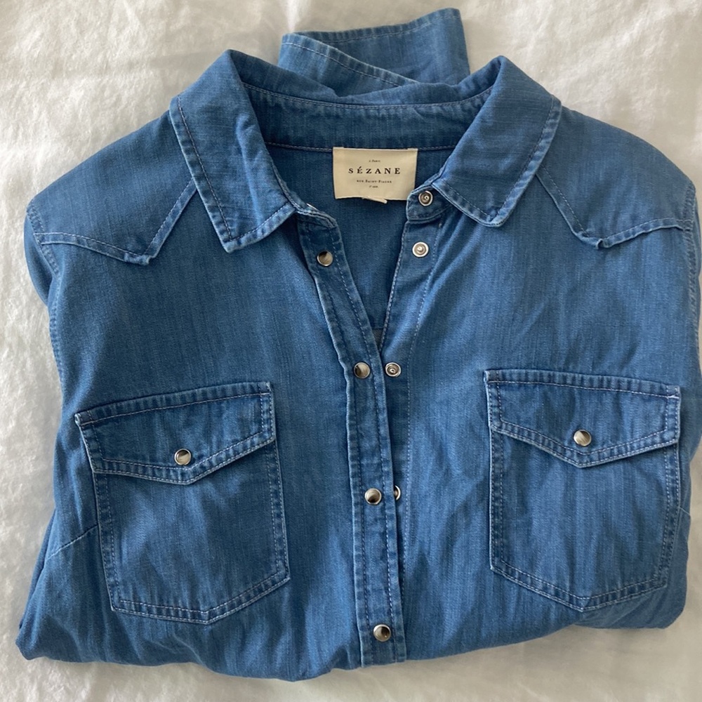 Sézane Servanne denim shirt